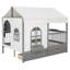 Lit double 2 tiroirs de style maison avec tablettes de rangement éclairées, toit et garde-corps-1399198197-1408597129