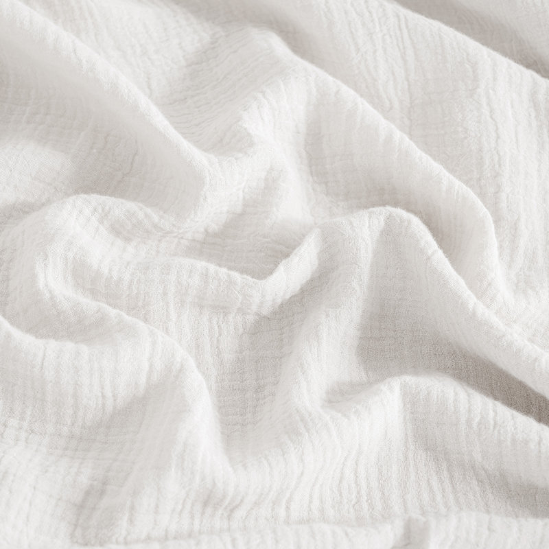Solayne Muslin Duvet Cover Set 100% Cotton Double-Layer Linen Like Gauze Comforter Cover 3 Pieces Breathable & Lightweight For All Season