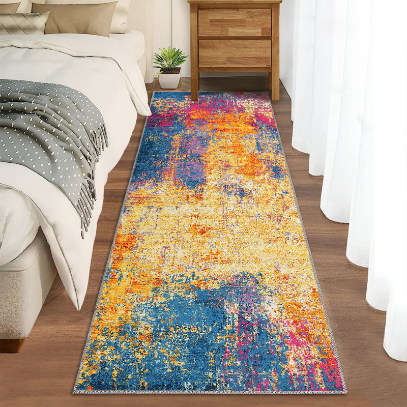 Tomek Washable Abstract Indoor Rug, Runner 2' x 6'