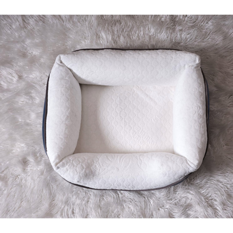 Coussin de lit contemporain en mousse pour chat très grand, 31 po x 41 po, chat anthracite dormant très grand