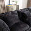 Canapé modulaire en L 112 po pour appartement en forme de L 112 po, confortable et modulaire avec mousse à mémoire de forme, canapé en nuage noir avec pieds en bois massif noir, cadre amovible, cadre-1168273483