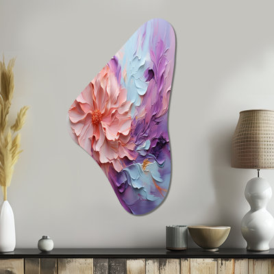 Greg - Abstract Spirals Asymmetrical Metal Wall Art, Pink Unique Shape Metal Art Print