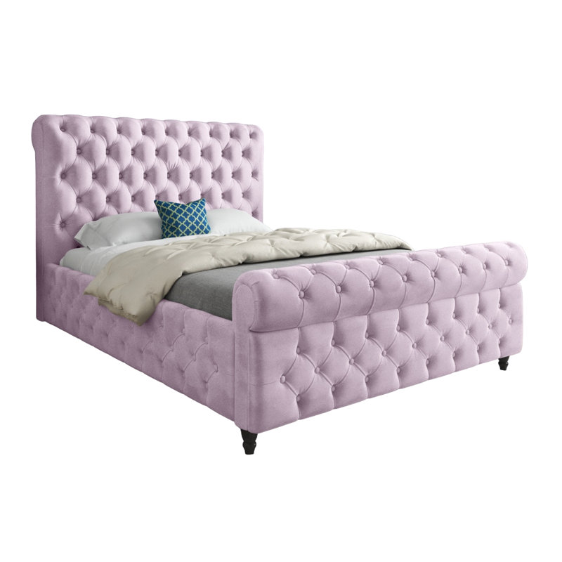 Aleesha Upholstered Bed, Kingsize (5'), Pink