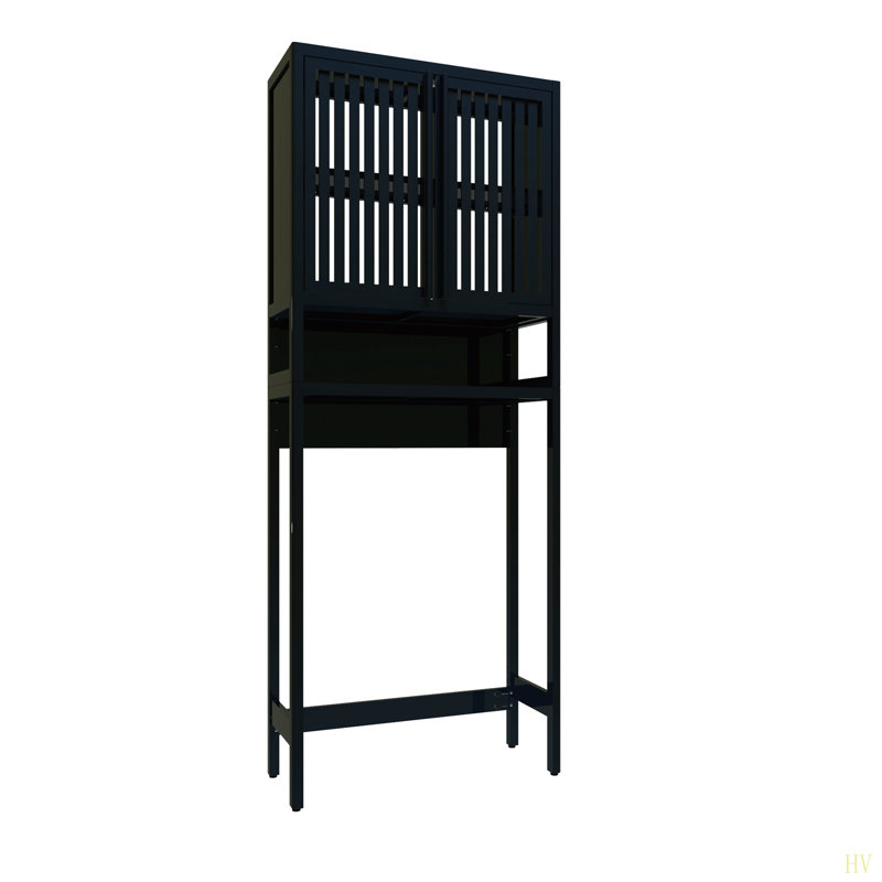Toilet Storage Rack, Independent Bathroom, Laundry Room, Space Saving, Beige/Black/Gray