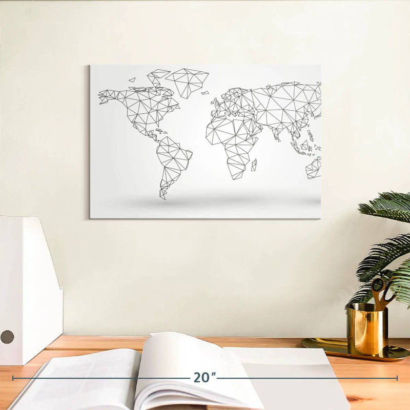 Carte du monde de la connectivité abstraite Aliaz, H 8 po x l 12 po