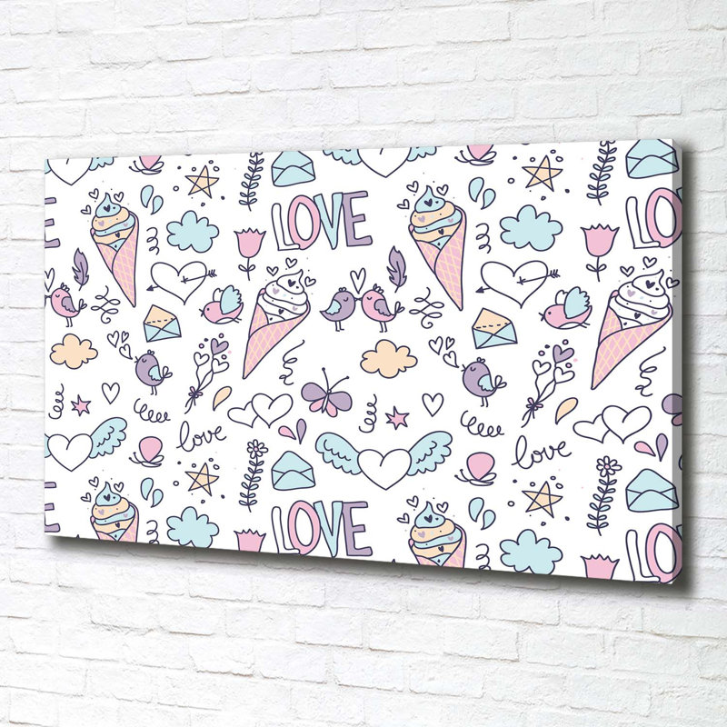 Romantic Pattern - Wrapped Canvas Print