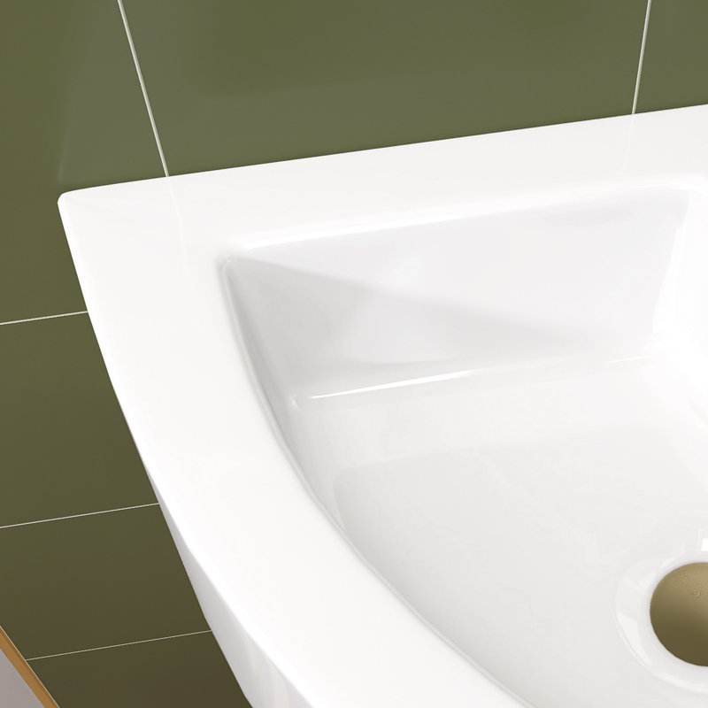 Lavabo de coin mural pour salle de bain en céramique blanche 13 pouces