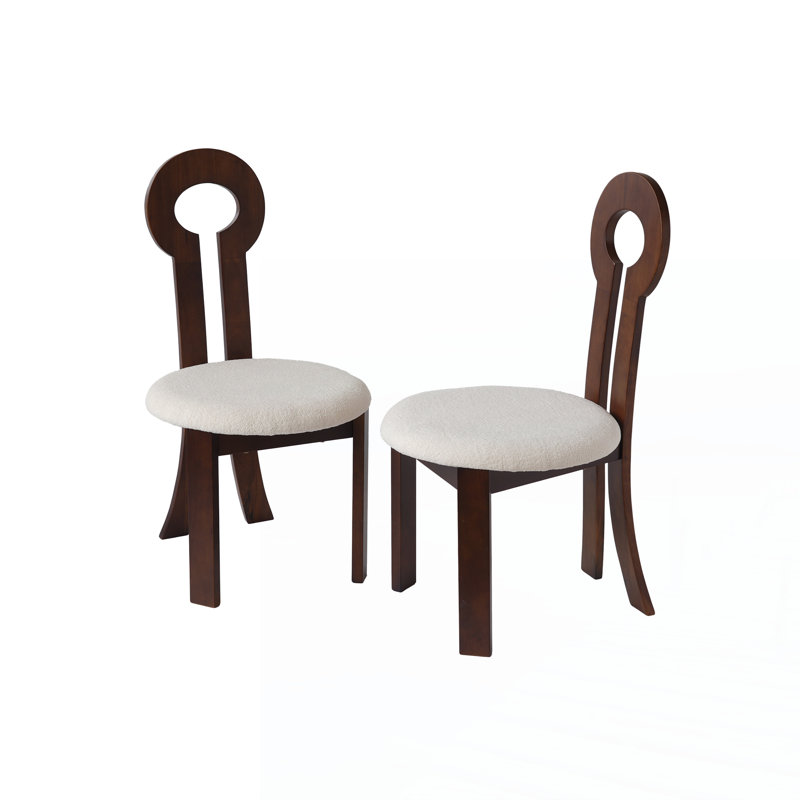Rubber Solid Wood Dining Chair, Natural