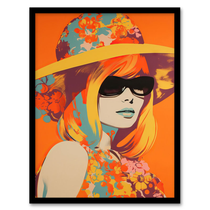 Boltri Flower Power Portrait 1960's Style Vintage Retro Work - Single Picture Frame Print