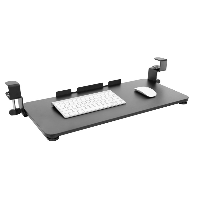 Mount-It! Ergonomic Sliding Under Desk Clamp Keyboard Tray and Mouse Platform, 26.4" x 11.8"
