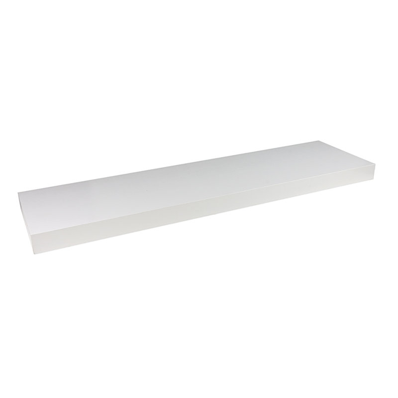Tablette flottante Aydun, Blanc, Courbé 10 po x 24 po