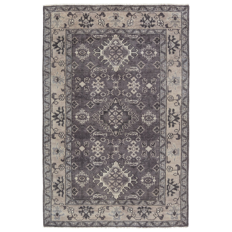 Rivas Oriental Area Rug in Grey/Quiet Shade/Moonstruck/Alloy, Rectangle 7'9" x 9'9"