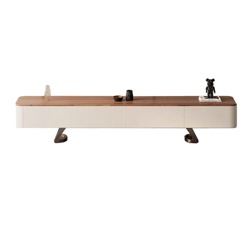 Meuble télé en bois massif de style moderne et minimaliste, 86.61"