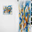 Bleu fractales abstraites et dimensions I bleu fractales abstraites et dimensions I rideau abstrait obscurcissant en velours 1 panneau-107582664