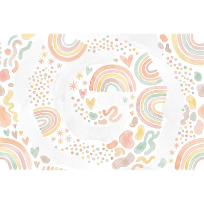 Papier peint aquarelle arc-en-ciel arc-en-ciel