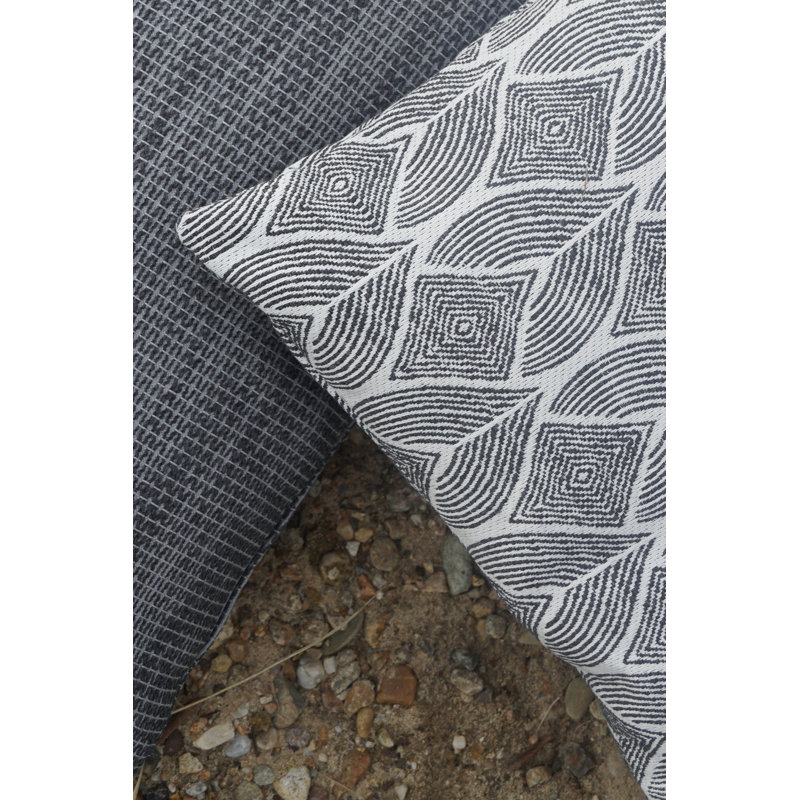 Square Indoor/Outdoor Pillow Cover & Insert, Black, 24" x 24"