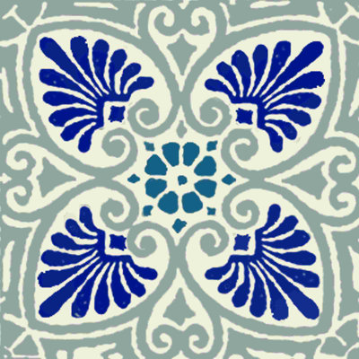 " Graphic Blue Tiles 11 "