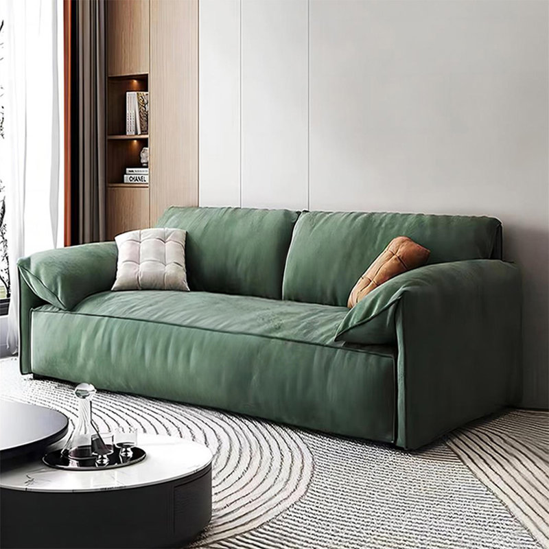 Causeuse-coussin verte standard 100% polyester, H 31,5 po x l 70,8 po x P 41,3 po