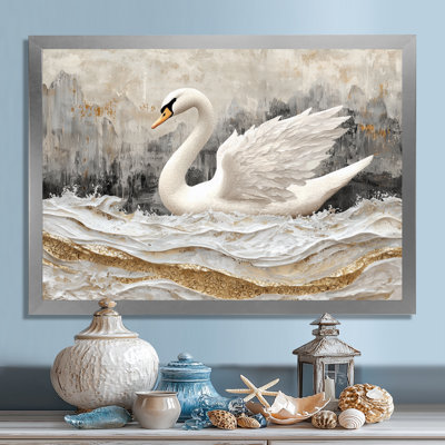Dorvin Marble Dance Of The Swan II - Swans Wall Art