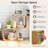 2PCS Bamboo Geometric Bookshelf 2-Tier S-Shaped Bookcase w/ Anti-tipping Device