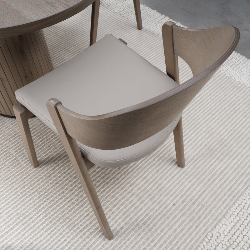 19cm H Upholstered Side Chair, Grey Wood