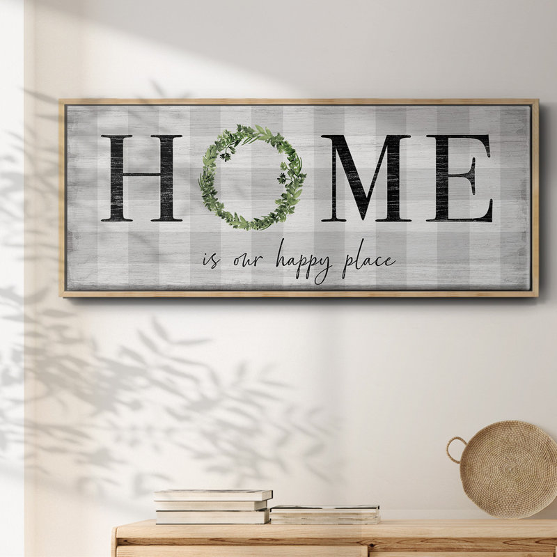 Home is our Happy Place - Toile encadrée, H 24 po x l 60 po