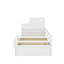 Lit plateforme simple en bois avec bibliothèque pour échantillon et garde-robe mobile, lit multifonctionnel avec lit gigogne intégré-294075310