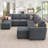 Caren Upholstered Sleeper Sectional Modular Sofa Bed With Ottoman-115354294