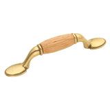 Woodgrain Kitchen Cabinet Handles, Solid Core Drawer Pulls for Cabinet Doors, 3"
