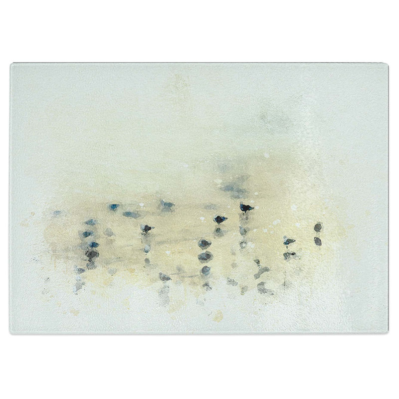 Tempered Glass Seagulls upon the Beach Chopping Board, 28.5 cm W x 20 cm L