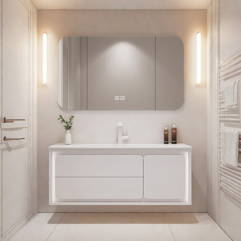 Light luxury cream style bathroom cabinet