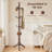 9-Hook Solid Wood Freestanding Coat Rack with 3 Adjustable Heights