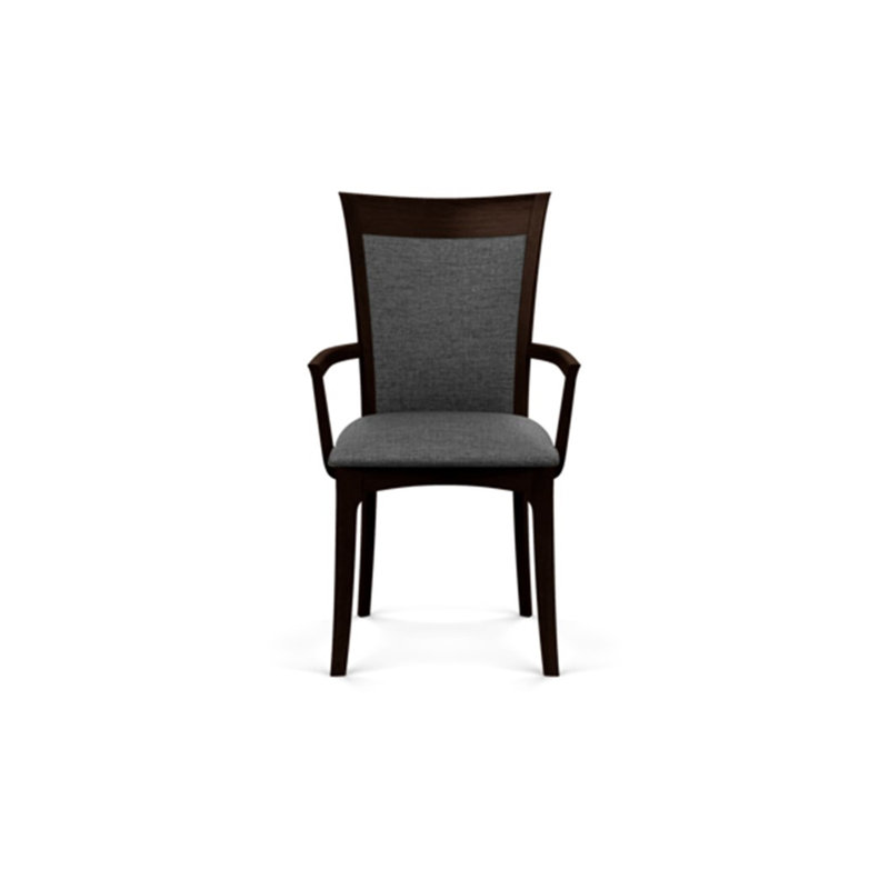 Morgan Upholstered Arm Chair, Smoke Cherry, Microseude Onyx