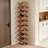 Bamboo Shoe Rack, Foldable Storage Rack, Narrow Standing Shoe Organizer