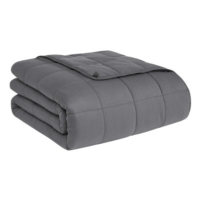 Weighted Blanket 15 Lbs, Full 48"x72" Soft Thick Glass Bead Throw, Cooling & Heating, Grey