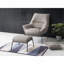 Fauteuil d'appoint et repose-pieds kaki en cuir et grain-1476990258