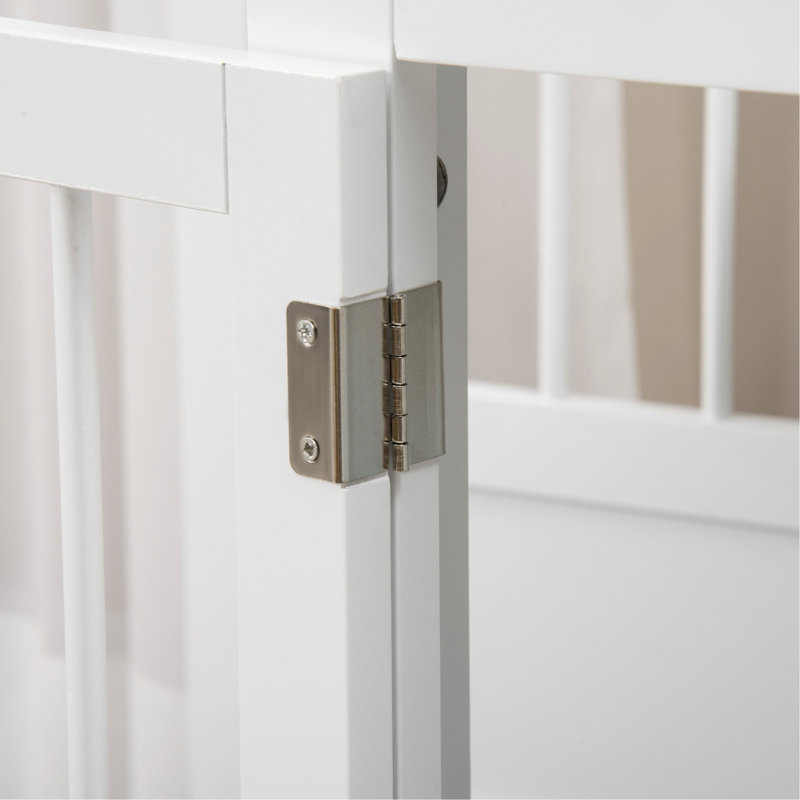 Table de bout pour cage de chien avec portes triples, cage à chien en bois pour l'intérieur, cage à chiot avec tubes en acier, pour petits chiens, blanc