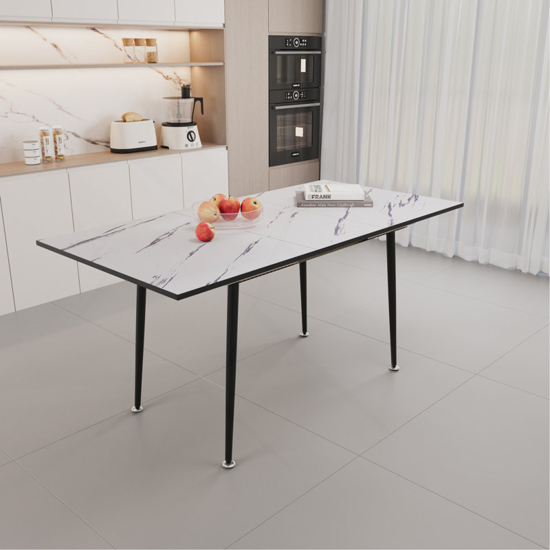 Table de salle à manger extensible polyvalente avec pieds élégants et fabrication durable