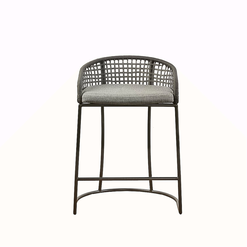 Woven Counter Stool 25", Gray
