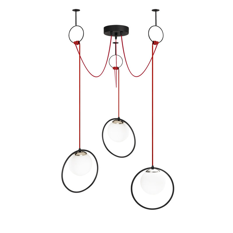 3 - Light Black/Red Cluster Pendant