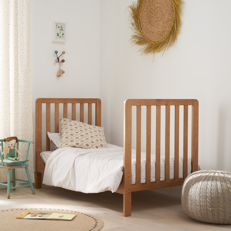 Tutti Bambini Malmo Cot Bed with Mattress and Cot Top Changer, Oak