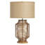 29" Rattan Table Lamp With Tan Shade