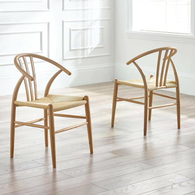 Set Of 2 Solid Oak Dining Chairs