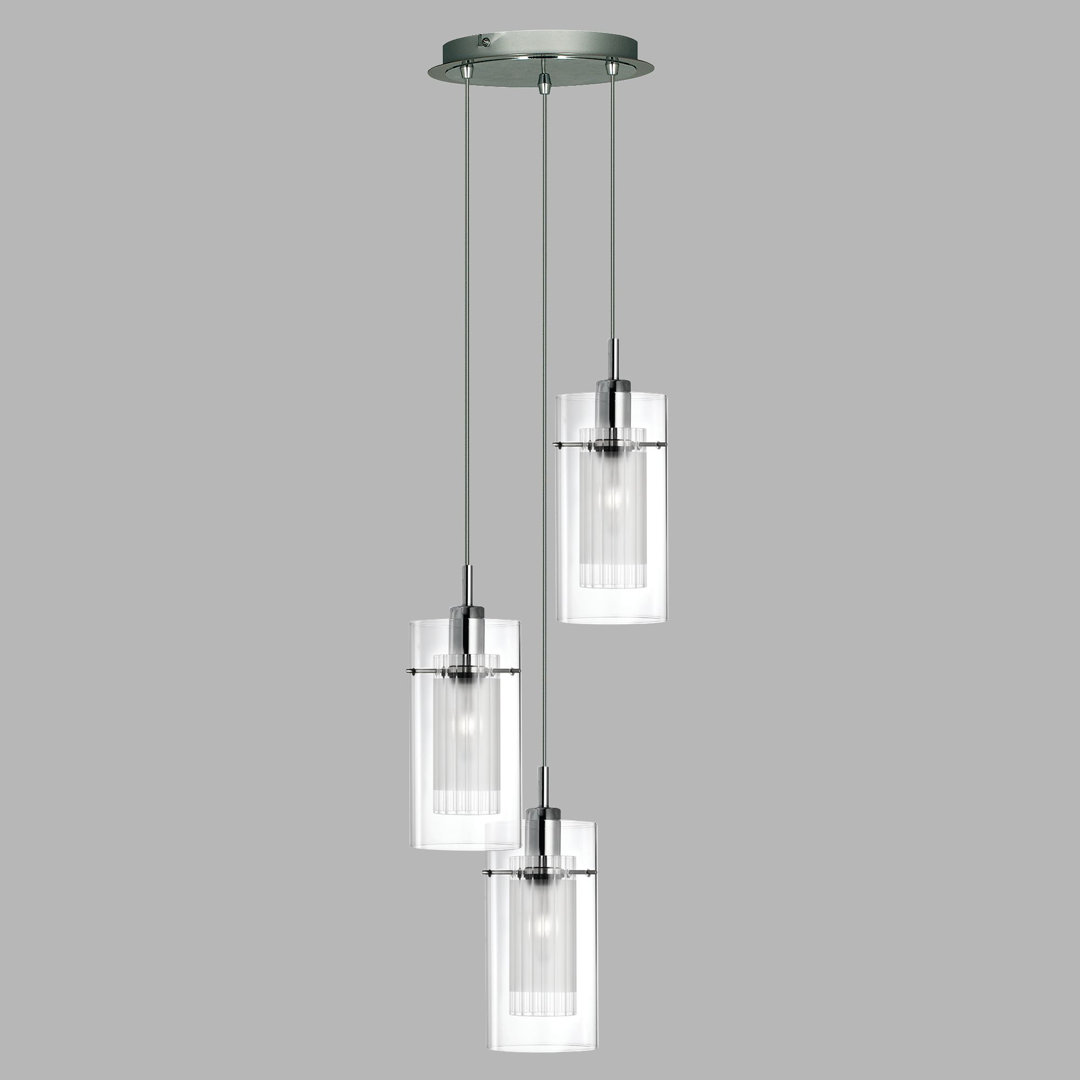 Burridge 3 - Light Chrome Cluster Pendant