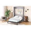 Lit double espace gris - Matelas sécuritaire et armoire pliable