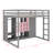 Full-Scale Raised Loft Bed Featuring Closet, Racks-2030843763
