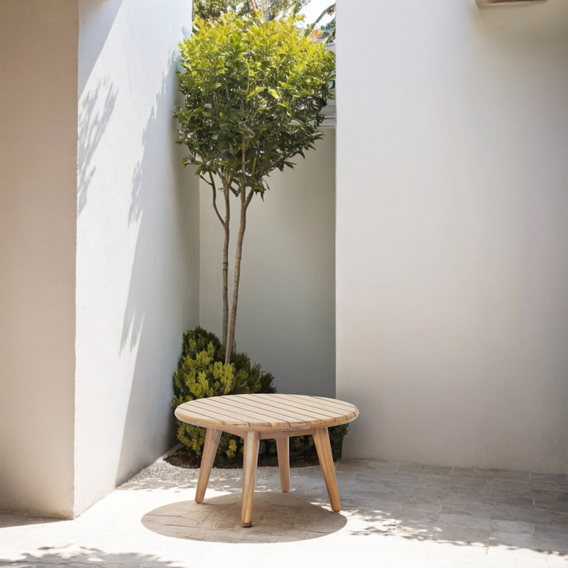 Table d'appoint ronde ronde en acacia