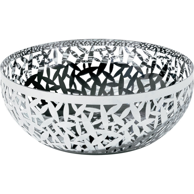 Cactus 11.5" Mirror Polished Stainless Steel Fruit Bowl