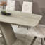 Table de salle à manger extensible en pierre frittée, base en acier au carbone moderne, idéale pour la maison et la cuisine