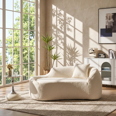 Canapé-lit à méridienne incurvé en chenille l 38,19 po x P 68,11 po x H 25,99 po Aurelia